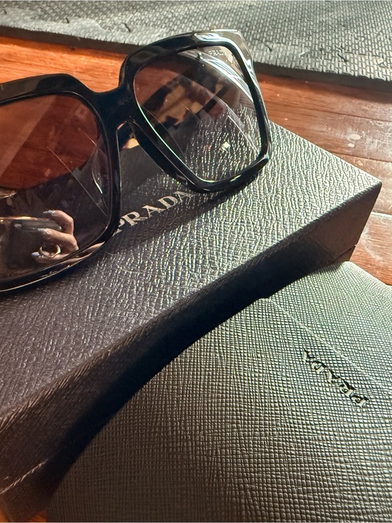 Prada Glossy Black Oversized Cat-Eye Sunglasses